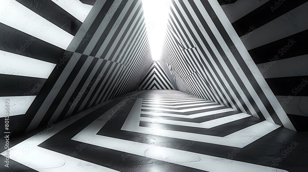 Fototapeta premium Create a high-resolution digital image that showcases a complex 3D optical illusion.