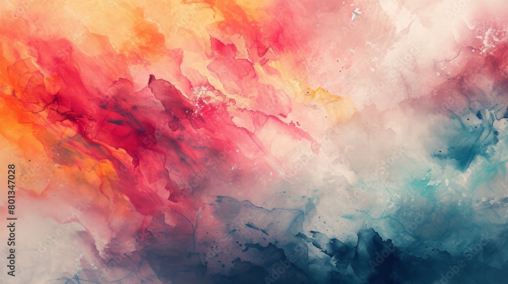 Fototapeta premium Hand painted abstract watercolor background with bold strokes and rich colors