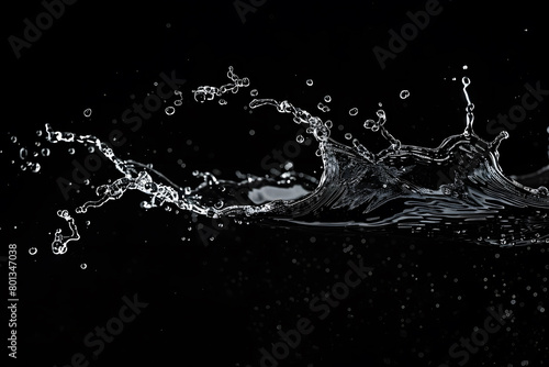 Splashing water on a black background. water splash refreshing black background