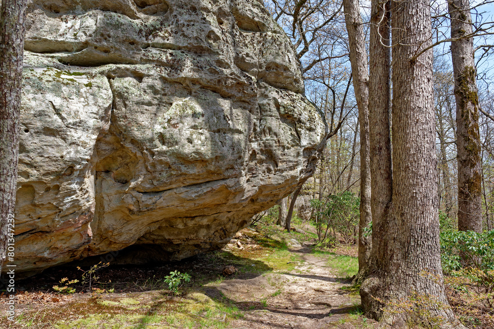 Trail alongside the huge boulders Trail alongside the huge boulders