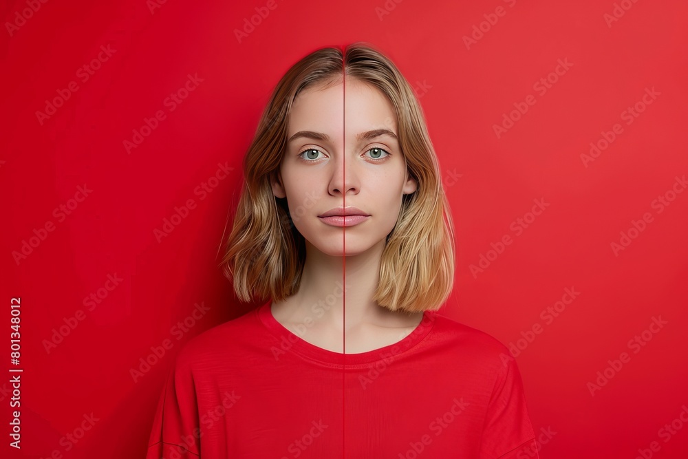 Fototapeta premium Bone density transformation depicted in mature skincare routines, showcasing aging division and firmness in skin health.