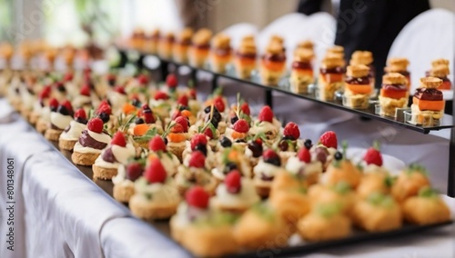 Catering service. Snacks for guests on the table.
 photo