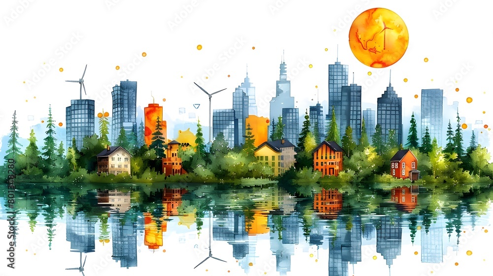 Sustainable Urban Landscape with Renewable Energy Solutions and Eco Friendly Architecture Sustainable Urban Landscape with Renewable Energy Solutions and Eco Friendly Architecture