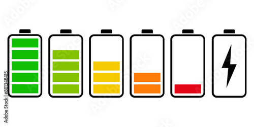 BATTERY ICONS SET LEVEL INDICATORS - PNG