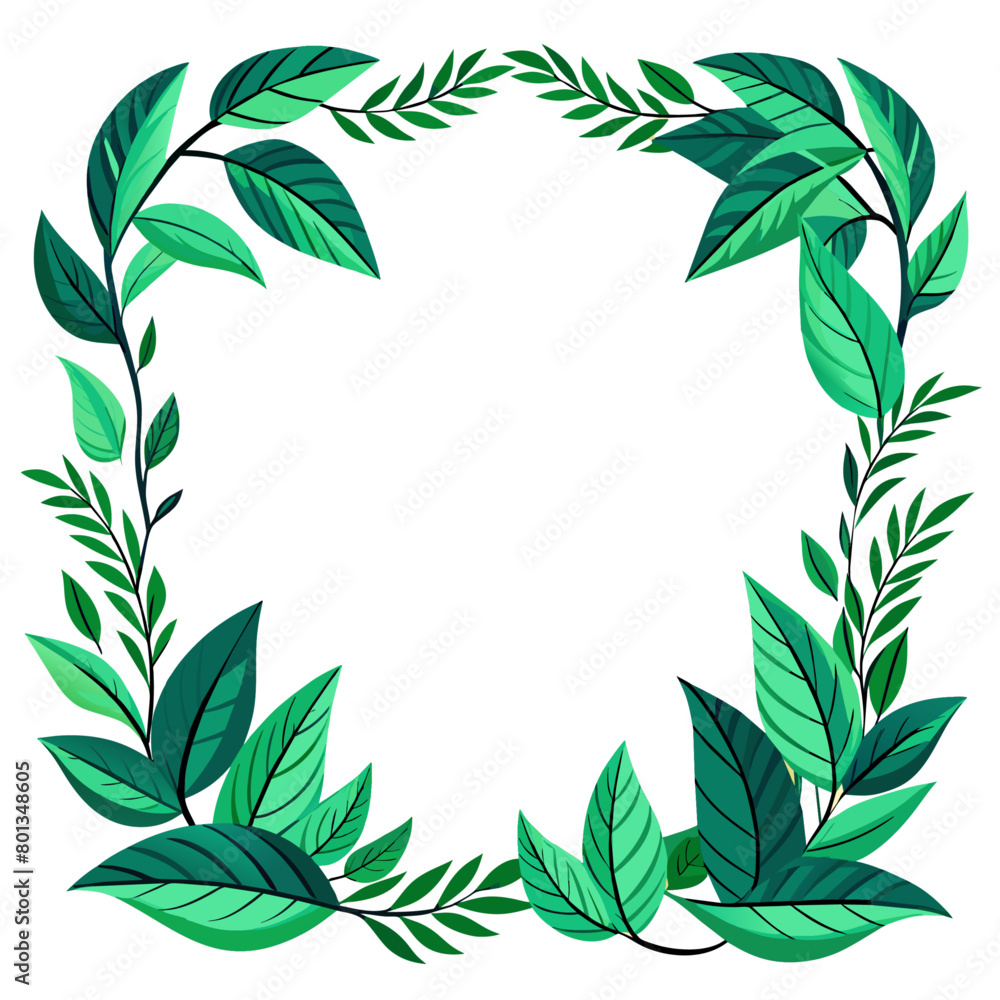 Green leaf frame
