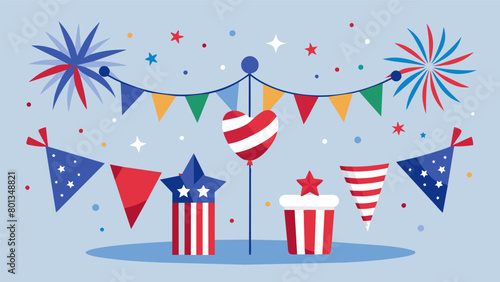 Independence Day Decor In addition to patriotic decor the event organizers have also added subtle touches like sparklers and confetti to add to the. Vector illustration
