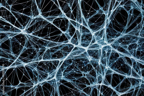Blue neurons on a black background.