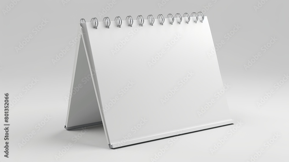 A 3D render of a blank desk calendar against a white background. A 3D render of a blank desk calendar against a white background.