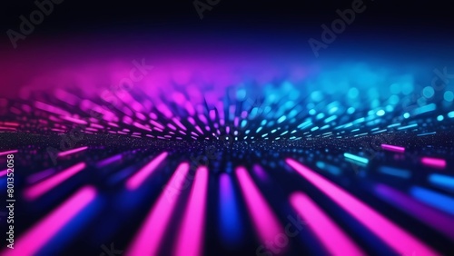 Pink and blue neon sparkles on black background
