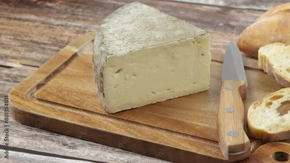 fromage : tomme de Savoie, en gros plan, sur une table fromage : tomme de Savoie, en gros plan, sur une table