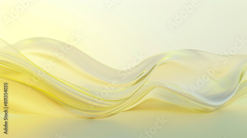 A calming wave of pale yellow, designed with a gradient effect and a clear, glass-like texture that adds a sunny, cheerful touch, captured in