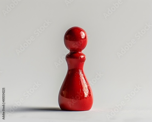 Bold and Solitary Red Figure Showcasing Concept of Differentiation and Courage to Be Unique photo