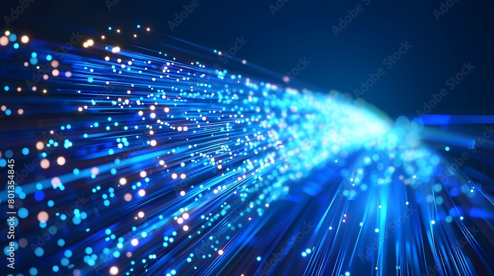 Obraz premium Blue light streak, fiber optic, speed line, futuristic background for 5g or 6g technology wireless data transmission, high-speed internet in abstract. internet network concept. vector design.