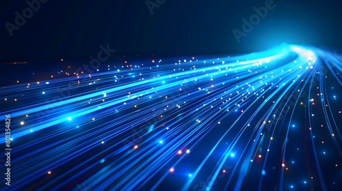 Blue light streak, fiber optic, speed line, futuristic background for 5g or 6g technology wireless data transmission, high-speed internet in abstract. internet network concept. vector design.