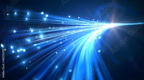Blue light streak, fiber optic, speed line, futuristic background for 5g or 6g technology wireless data transmission, high-speed internet in abstract. internet network concept. vector design.
