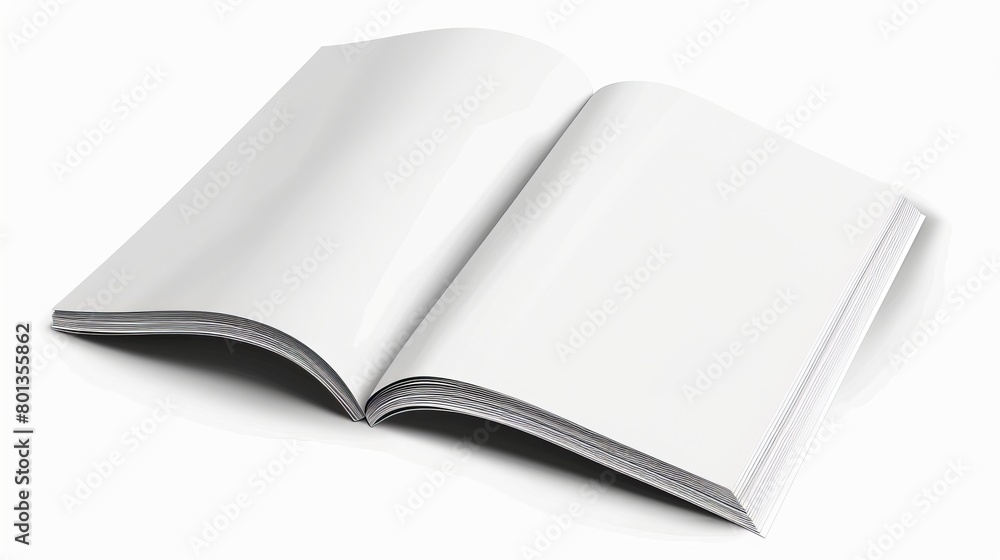 Blank flying cover of a magazine, book, booklet, or brochure, isolated on a white background, ready for custom design. Vector Blank flying cover of a magazine, book, booklet, or brochure, isolated on a white background, ready for custom design. Vector