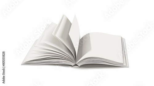 Blank flying cover of a magazine, book, booklet, or brochure, isolated on a white background, ready for custom design. Vector