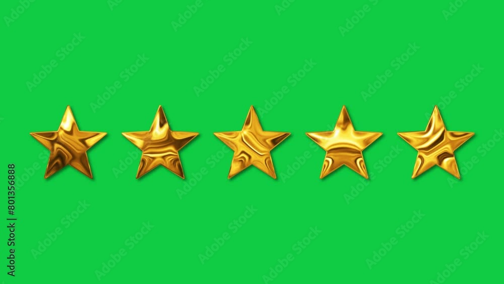 golden 5 stars rate icons on green background 4k animation, evaluation gold star design element golden 5 stars rate icons on green background 4k animation, evaluation gold star design element