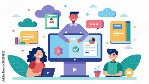 An interactive digital learning platform offering interactive and engaging activities for techsavvy students.. Vector illustration