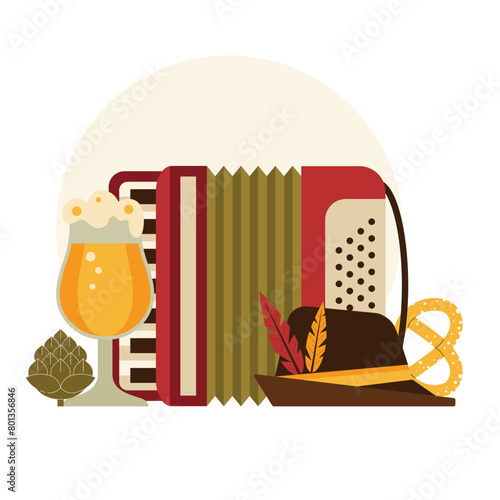 Beer Festival Scene with Pub Elements (ID: 801356846)