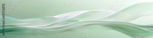 A pale mint wave, cool and refreshing, moves softly over a mint background, representing freshness and clarity.