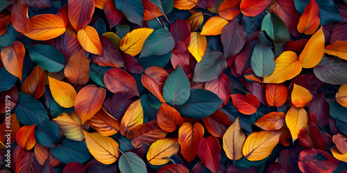 Autumn Leaves Stunning Texture of Colorful Fall Leaves Abstract Background