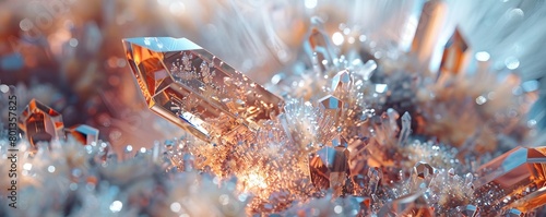 A microscopic view of a rock sample, showcasing the intricate crystals and minerals embedded within 