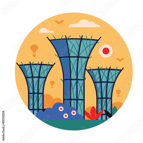 Singapore Gardens by the Bay Flat Circle Icon (ID: 801358204)