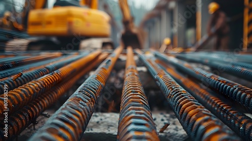 Steel Pipes and Tubes on Construction Site for Infrastructure Development