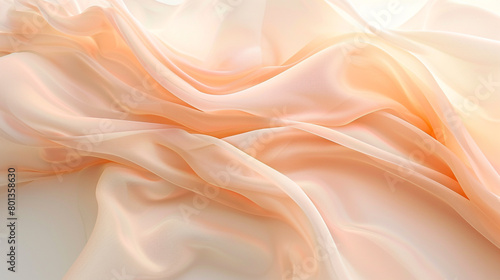 A soft peach wave, tender and inviting, undulating elegantly over a white canvas, depicted in a breathtakingly clear high-definition image.