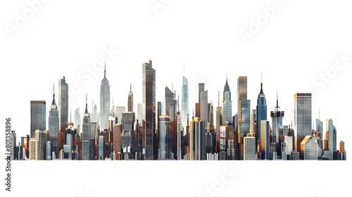 Futuristic Cityscape Skyline with Towering High Rise Buildings Modern Architectural Landmarks and Dynamic Urban Landscape