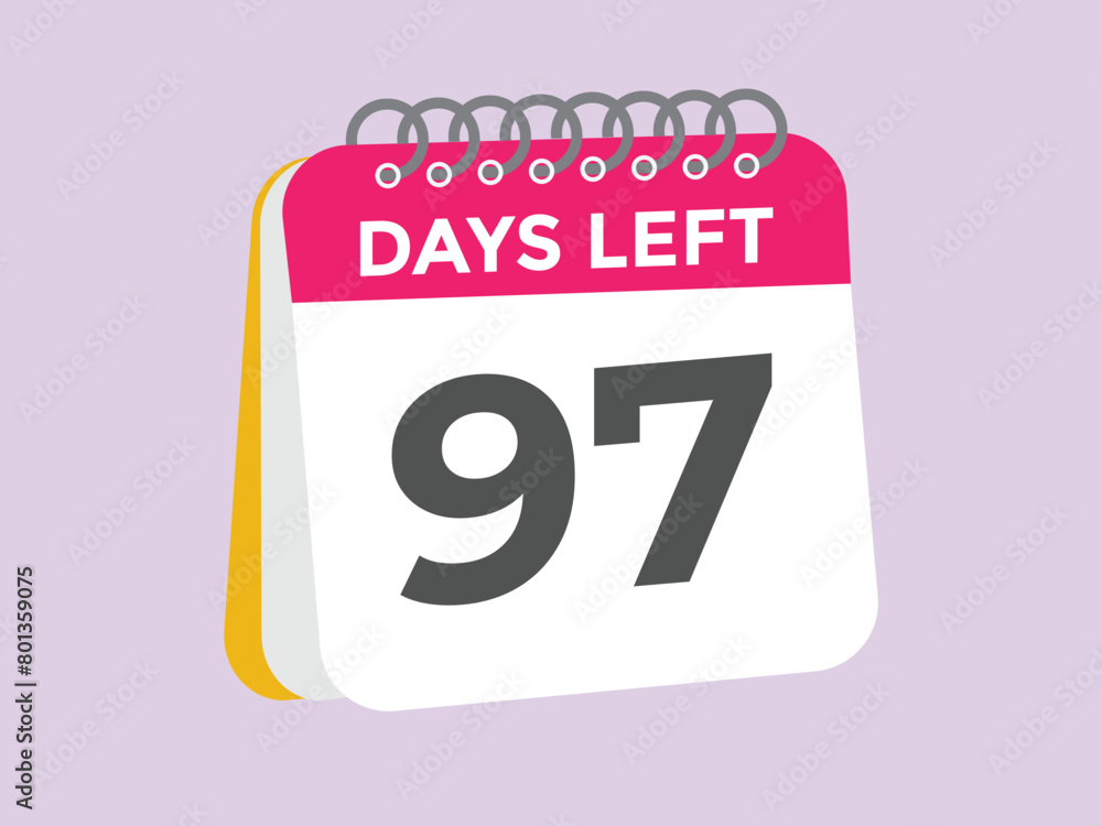 97 days to go countdown template. 97 day Countdown left days banner design. 97 Days left countdown timer
97 days to go countdown template. 97 day Countdown left days banner design. 97 Days left countdown timer