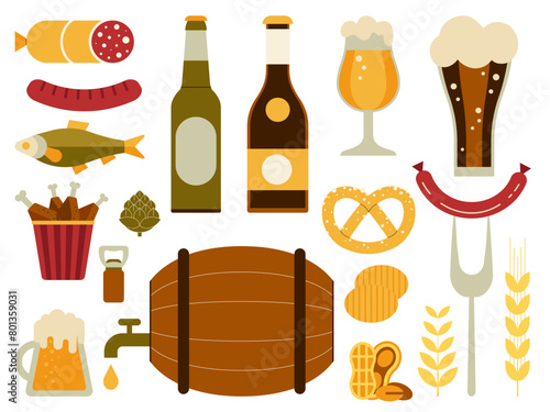 Craft Beer and Snacks Design Elements Collection (ID: 801359031)
