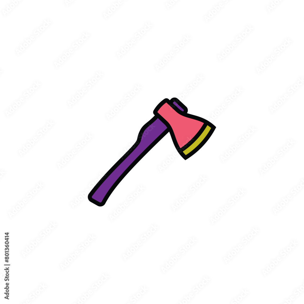 Original vector illustration. The contour icon of a hiking hatchet. Original vector illustration. The contour icon of a hiking hatchet.