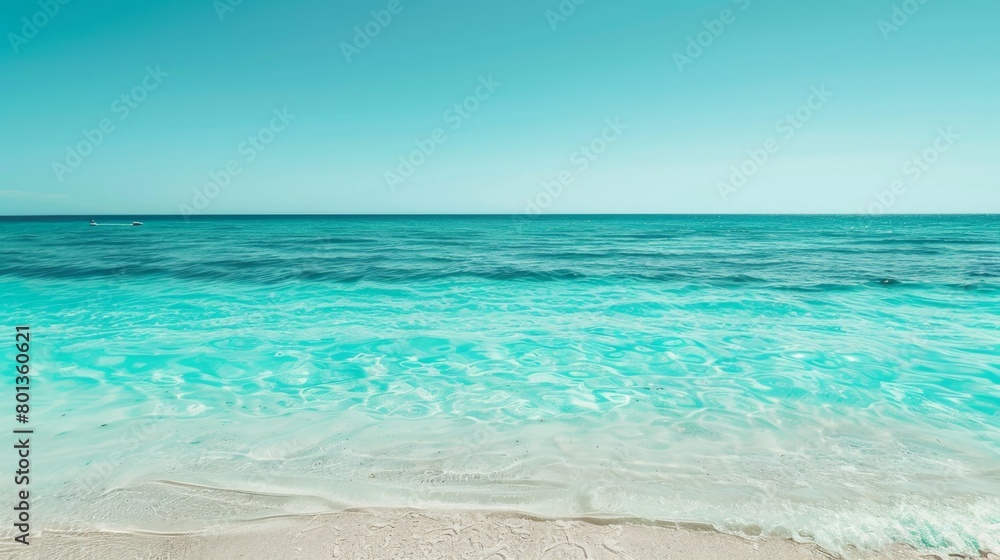 A serene tropical beach scene featuring crystal-clear turquoise waters and pristine white sands, perfect for a peaceful getaway. A serene tropical beach scene featuring crystal-clear turquoise waters and pristine white sands, perfect for a peaceful getaway.