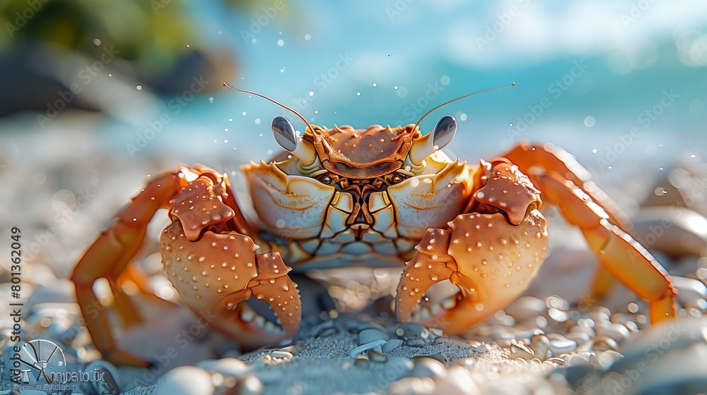 Close-up of a crab on the beach. Close-up of a crab on the beach.