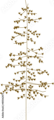 Detailed vector sketch of a side view tree design illustration for completeness of the image