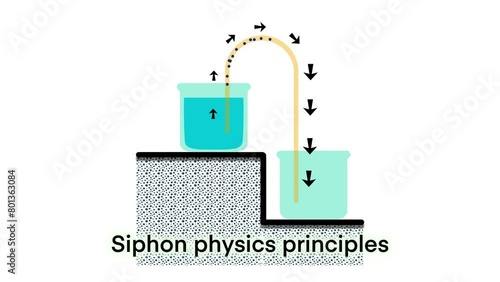 Siphon physics principles, A siphon is any of a wide variety of devices that involve the flow of liquids through tubes, Siphon principle, chemistry and physics, Siphon physics principles diagram photo