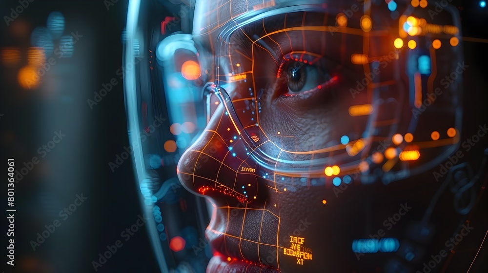 Fototapeta premium Futuristic Medical X Ray Holographic Technology Interface for Advanced Healthcare Diagnostics and Analysis