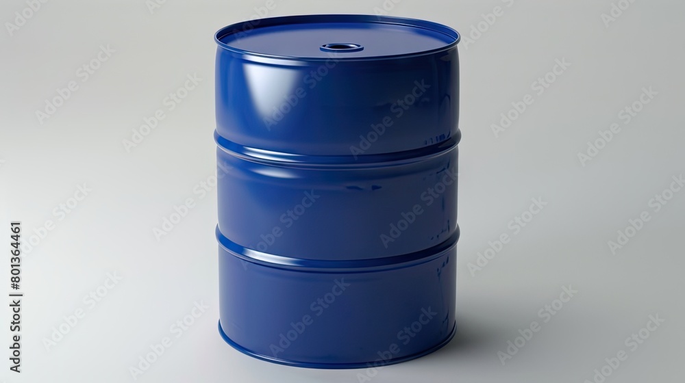 Blue Barrel Posing on White Table Blue Barrel Posing on White Table