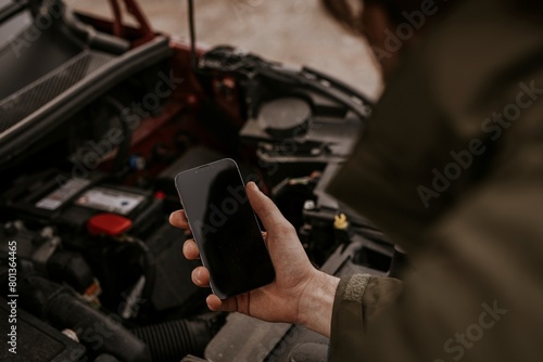 Man with broken car, holding phone photo © Rawpixel.com