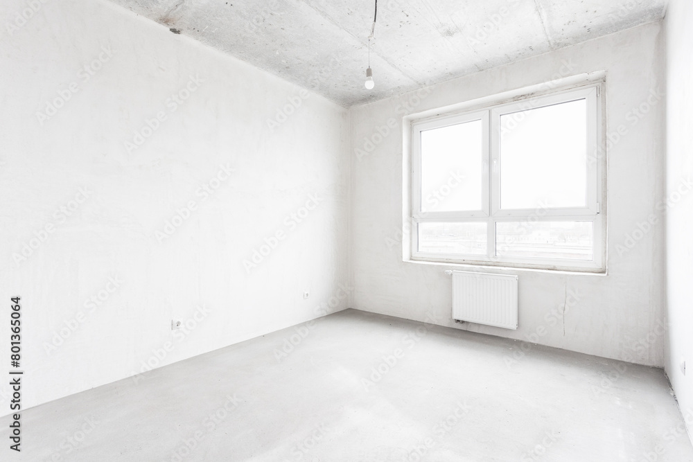 interior of the apartment without decoration in gray colors. rough finish interior of the apartment without decoration in gray colors. rough finish