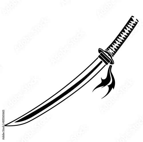 katana sword vector illustration