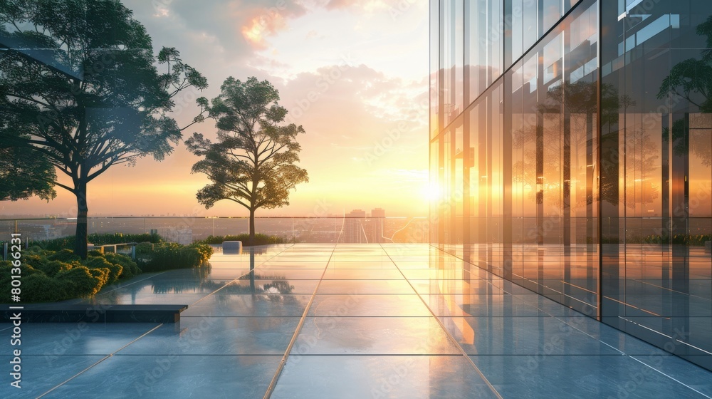 Commercial office building, glass curtain wall, sunlight, urban skyline Commercial office building, glass curtain wall, sunlight, urban skyline