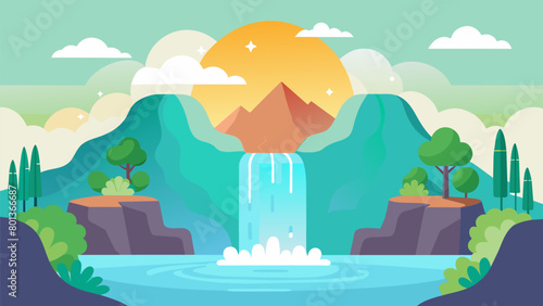 The calming sound of a small waterfall nearby adds to the peacefulness of the experience creating a sense of being one with nature..