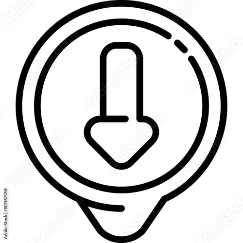 Down Arrow Location Icon