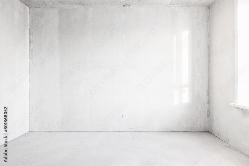 interior of the apartment without decoration in gray colors. rough finish interior of the apartment without decoration in gray colors. rough finish
