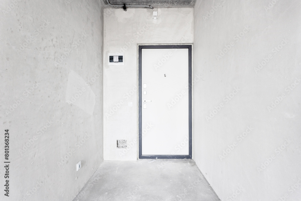 interior of the apartment without decoration in gray colors. rough finish interior of the apartment without decoration in gray colors. rough finish