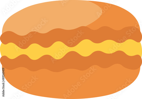 Flat cartoon tasty French mascarpone icon