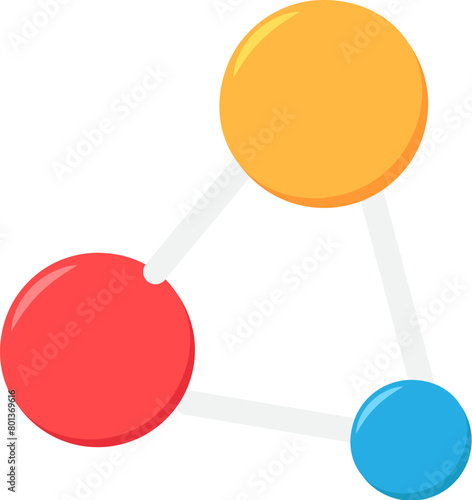 Structure of complex drug molecule icon. Volumetric lattice of substance, medical stroked cartoon element for modern and retro design. Simple color vector pictogram isolated on white background